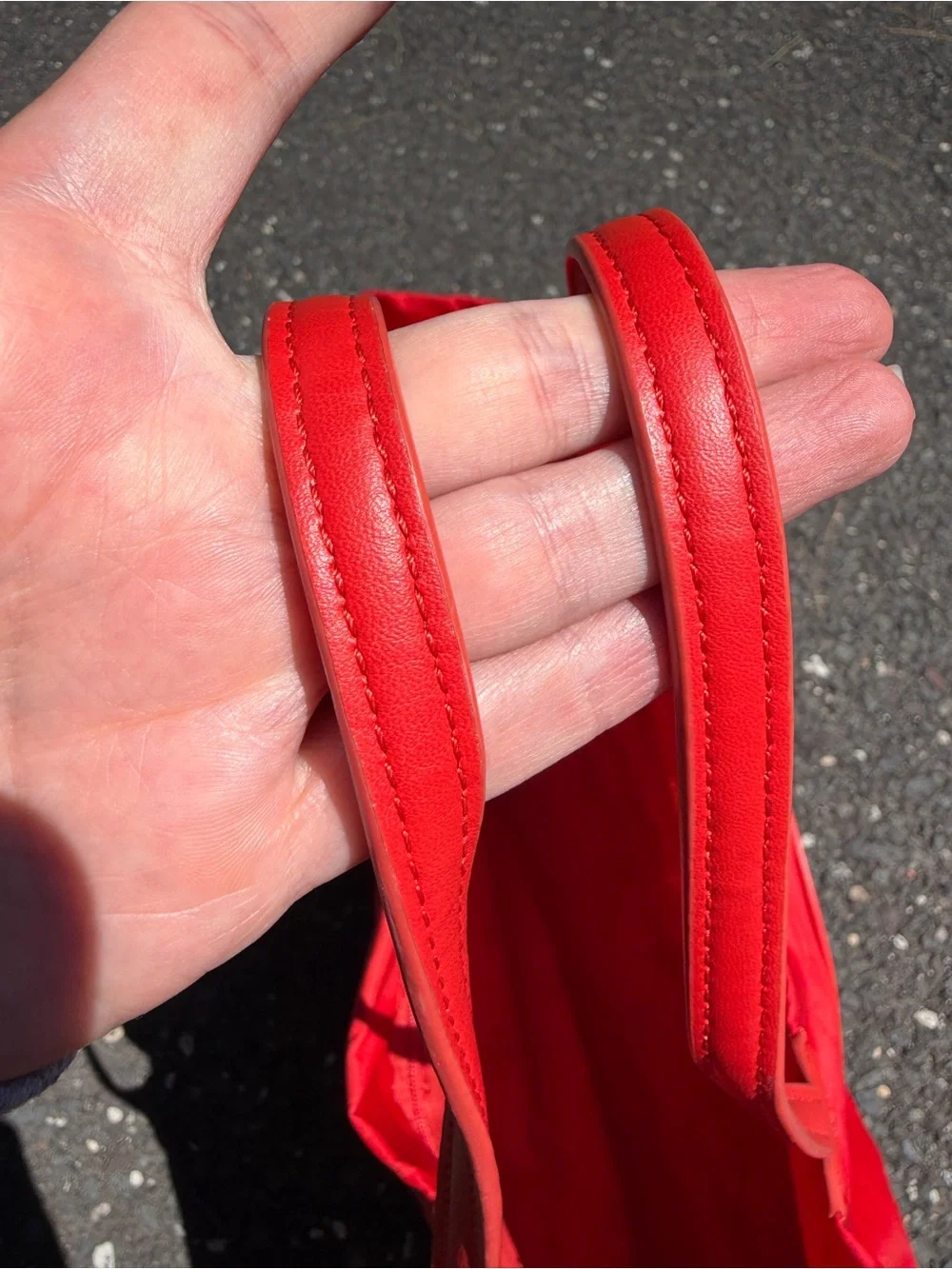 Tory Burch Ella Red Nylon Logo Tote